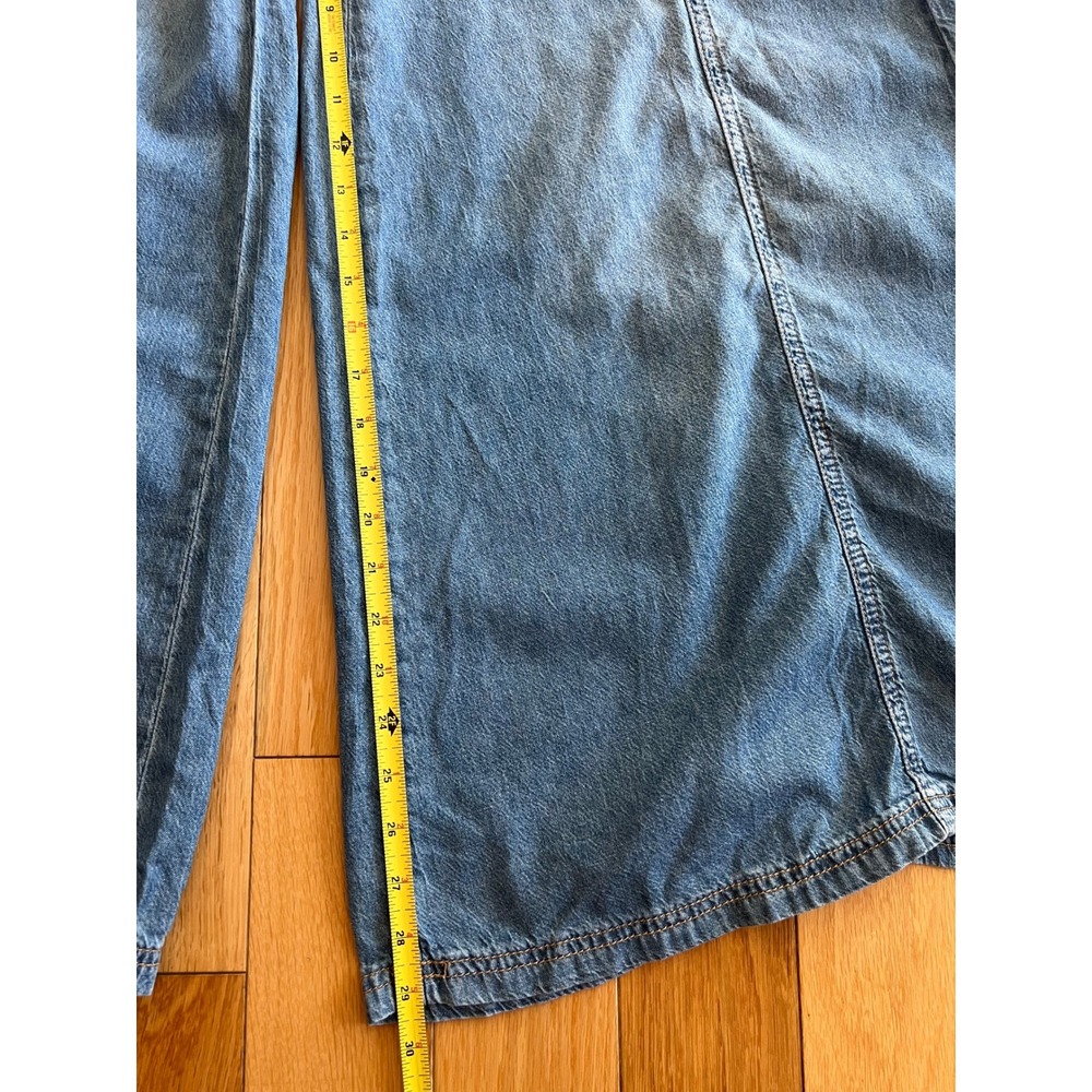 Free People Juniper Wide Leg Palazzo Denim Jeans Mid Rise Womens Size 28 - Picture 3 of 9